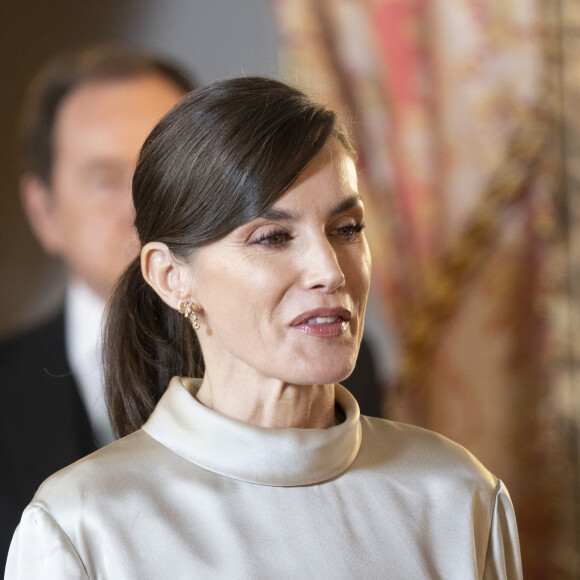 Le roi Felipe VI, la reine Letizia d'Espagne et la princesse Leonor lors de la réception militaire de Pâques au Palais Royal, le 6 janvier 2024 à Madrid, Espagne, le 6 janvier 2024. 