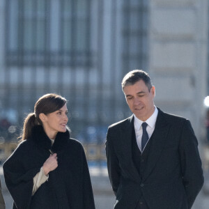 Le roi Felipe VI, la reine Letizia d'Espagne et la princesse Leonor lors de la réception militaire de Pâques au Palais Royal, le 6 janvier 2024 à Madrid, Espagne, le 6 janvier 2024. 