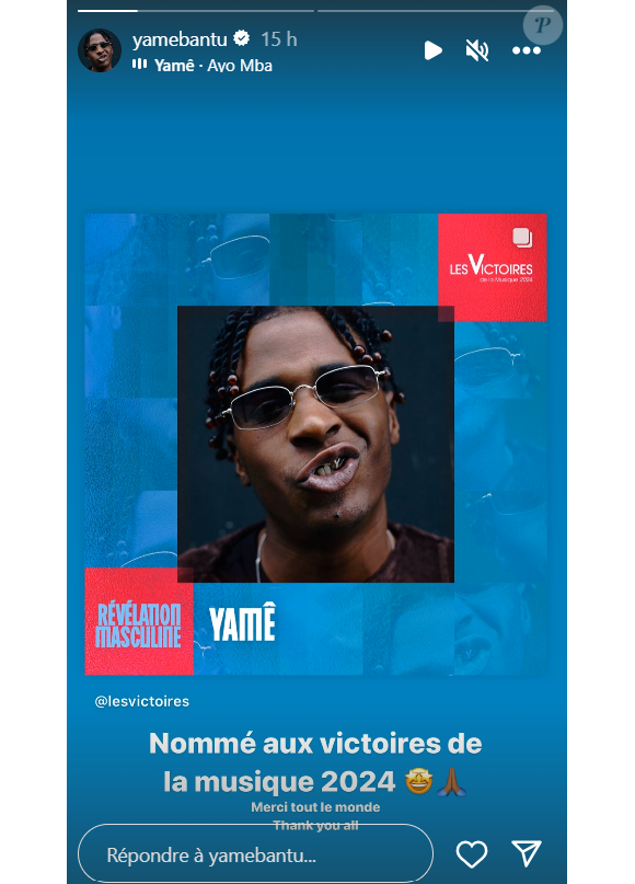 L'artiste Yamê, nommé aux "Victoires de la musique".