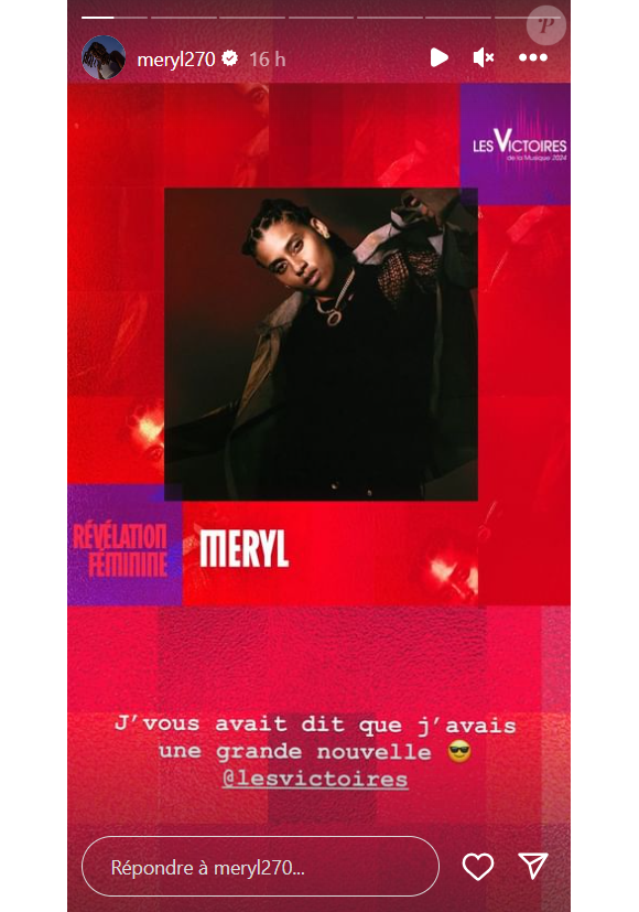 Meryl nommée aux "Victoires de la musique"