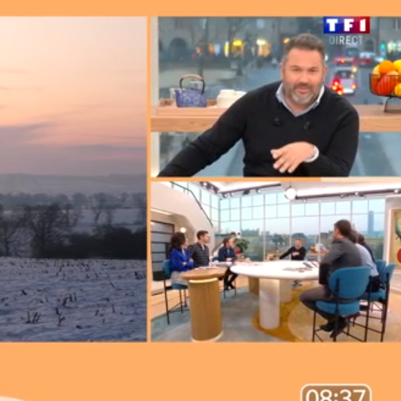 En effet, alors que sa chroniqueuse Garance Pardigon partageait l'image d'un lever du soleil à Vire, dans le Calvados, Bruce Toussaint a bien tenté de la commenter, mais pas sans mal.
Bruce Toussaint dans "Bonjour !" sur TF1