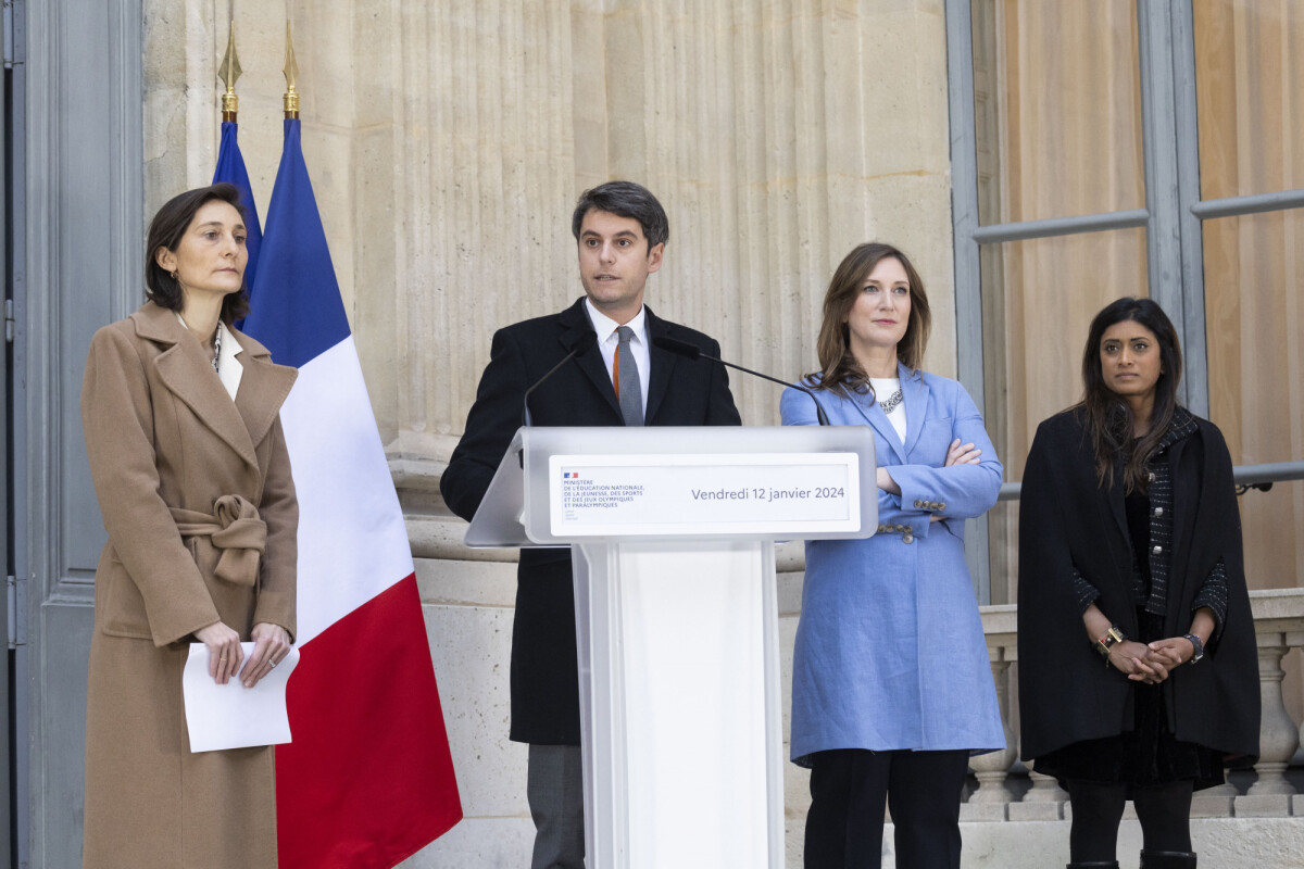 Photo Amélie Oudéa Castéra Gabriel Attal Carole Grandjean Et Prisca