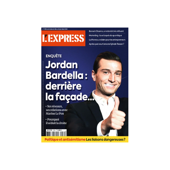 Couverture de "L'Express" du jeudi 18 janvier 2024