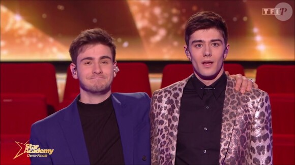 Julien et Axel lors de la première demi-finale de la "Star Academy 2023" sur TF1.
