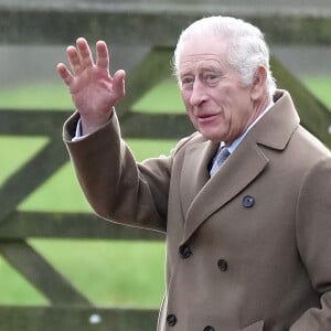 Le roi Charles III d'Angleterre - Les membres de la famille royale britannique lors de la messe dominicale en l'église St-Mary Magdalene à Sandringham, le 7 janvier 2024. 