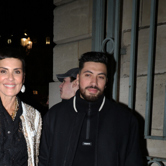 Cristina Cordula et son fils Enzo - Arrivées au défilé Giambattista Valli Haute Couture printemps-été 2024 dans le cadre de la Fashion Week de Paris (PFW), à l'espace Vendome, le 22 janvier 2024. © Denis Guignebourg/Bestimage