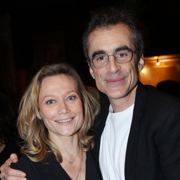 Exclusive - Caroline Vigneaux et Raphael Enthoven au lancement du livre de Raphael Enthoven, ‘L’esprit Artificiel’ organisé par Five Eyes Production au Buddha Bar à Paris, France le 23 janvier 2024. Photo : Jerome Dominé/ABACAPRESS.COM