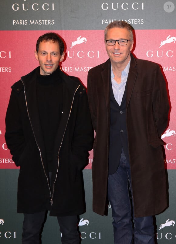 Marc Olivier Fogiel et Laurent Ruquier - Remise des prix du Gucci Paris Masters 2012 remporte par Marc Houtzager devant Denis Lynch et Alvaro de Miranda a Villepinte le 2 Decembre 2012. 