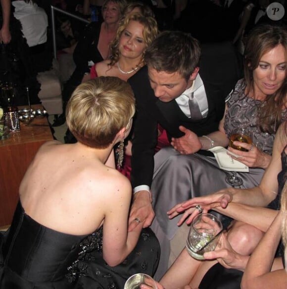 Carey Mulligan, Jeremie Renner et Kathryn Bigelow, à l'occasion de la grande soirée organisée par le magazine Vanity Fair, juste après la 82e cérémonie des Oscars, à Los Angeles, le 7 mars 2010.