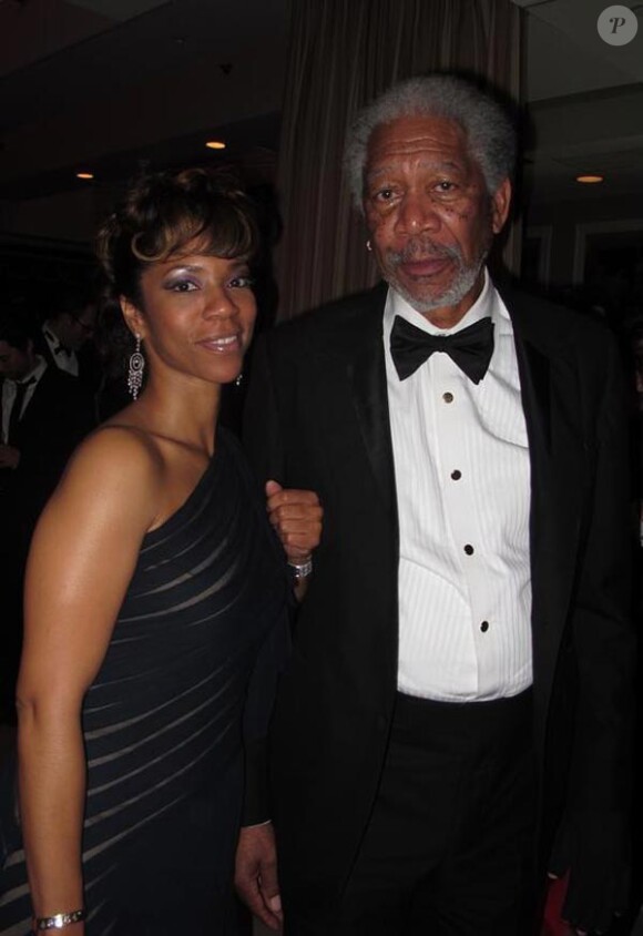 Morgan Freeman et une amie, à l'occasion de la grande soirée organisée par le magazine Vanity Fair, juste après la 82e cérémonie des Oscars, à Los Angeles, le 7 mars 2010.