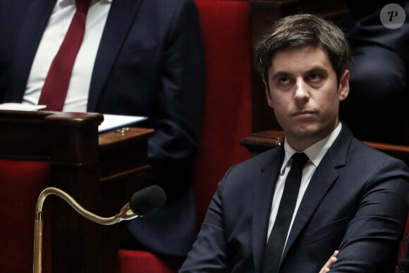 Le Premier ministre Gabriel Attal - Séance de questions au gouvernement à l'assemblée nationale, à Paris, France, le 16 janvier 2024. © Stéphane Lemouton/Bestimage