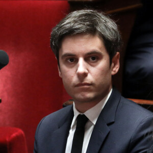 Le Premier ministre Gabriel Attal - Séance de questions au gouvernement à l'assemblée nationale, à Paris, France, le 16 janvier 2024. © Stéphane Lemouton/Bestimage