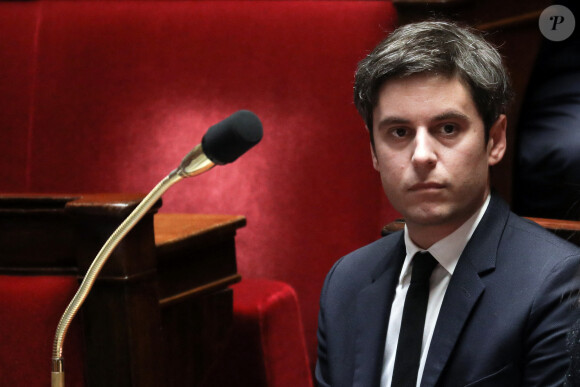 Le Premier ministre Gabriel Attal - Séance de questions au gouvernement à l'assemblée nationale, à Paris, France, le 16 janvier 2024. © Stéphane Lemouton/Bestimage