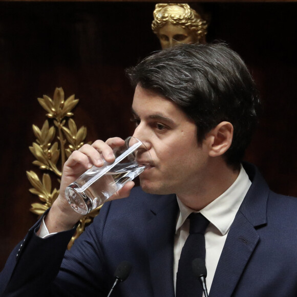 Discours de politique générale du Premier ministre, Gabriel Attal à l'Assemblée nationale, à Paris, France, le 30 janvier 2024. © Stéphane Lemouton/Bestimage