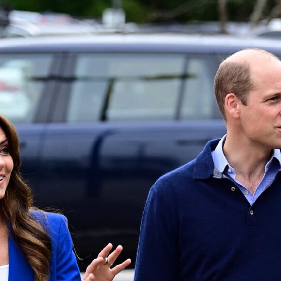 Le prince William, prince de Galles, et Catherine (Kate) Middleton, princesse de Galles, au centre sportif national de Bisham Abbey à Marlow, à l'occasion de la Journée mondiale de la Santé mentale, le 12 octobre 2023. 