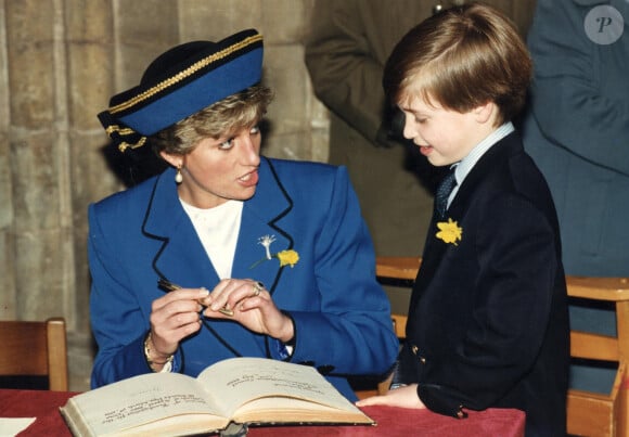 Princess Diana avec son fils le Prince William,  1er Mars 1991.