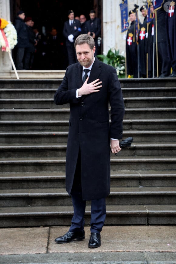 Le prince Leka II d'Albanie - Obsèques du prince Vittorio-Emmanuel de Savoie, Turin, 10 février 2024.