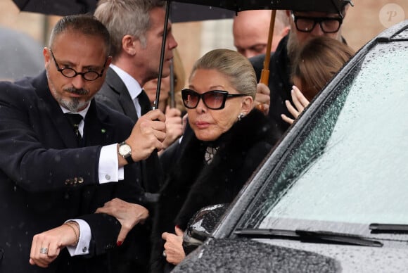 La veuve Marina Ricolfi-Doria et son fils, le prince Emmanuel-Philibert de Savoie - Obsèques du prince Vittorio-Emmanuel de Savoie, Turin, 10 février 2024.