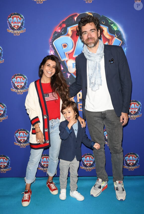 Reem Kherici, son compagnon Gilles Lemaire et leur fils - Avant-première du film "La Pat'Patrouille : La super patrouille" au cinéma UGC Normandie à Paris. Le 24 septembre 2023 © Coadic Guirec / Bestimage