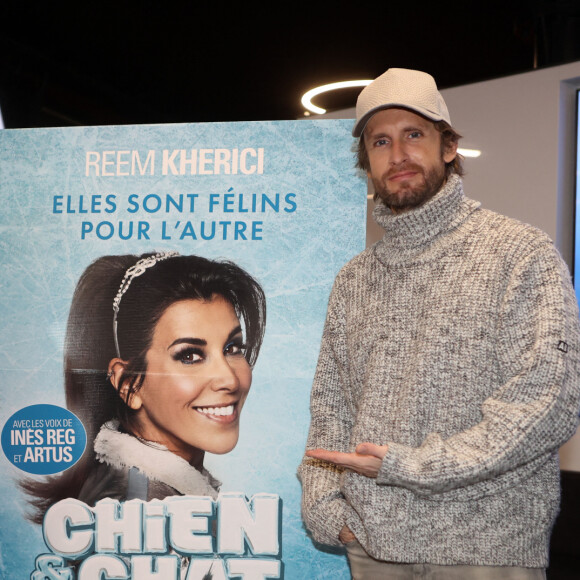 La réalisatrice, scénariste et actrice Reem Kherici et l'acteur Philippe Lacheau au Cinéma CGR à Villenave d'Ornon en Gironde, le 14 janvier 2024, pour l'avant-première "Chien & Chat". © Jean-Marc Lhomer/Bestimage 