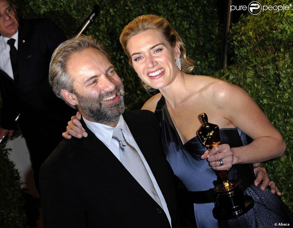 Kate Winslet et Sam Mendes lors des Oscars 2009, où elle a reçu celui de la meilleure actrice pour The Reader. 