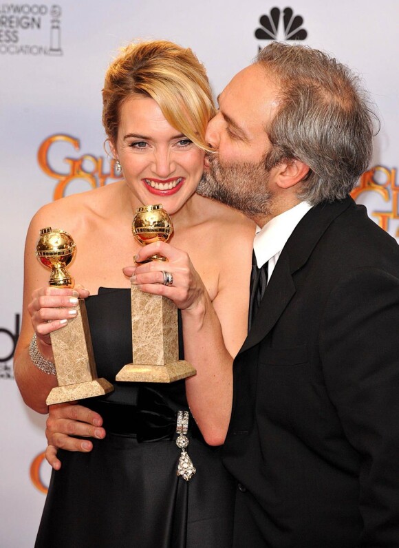 Kate Winslet et Sam Mendes aux Golden Globes 2009.