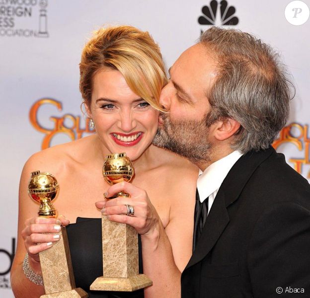 Kate Winslet et Sam Mendes aux Golden Globes 2009.
