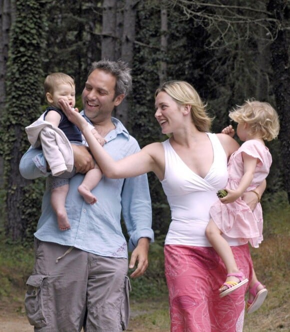 Kate Winslet et Sam Mendes, en Italie, avec les enfants. 2004
