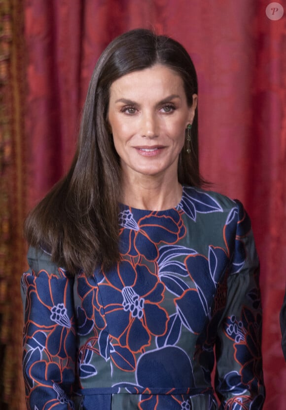 Le roi Felipe VI et la reine Letizia d'Espagne, organisent un déjeuner d'Etat à l'occasion de la visite de Bernardo Arevalo, président du Guatemala, au palais royal à Madrid, le 22 février 2024. 