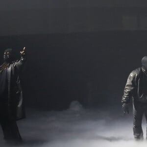 Kanye West et sa fille North West, showcase de l'album "Vultures" à Las Vegas.