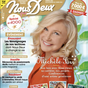 Retrouvez l'interview intégrale de Michèle Torr dans le magazine Nous Deux n° 4000 du 26 février 2024.
