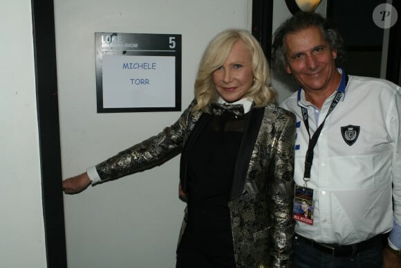 Michèle Torr et son mari Jean-Pierre - Olivier Villa en concert à l'Olympia à Paris. Le 5 septembre 2015.