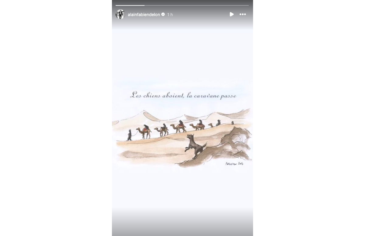Photo : Alain-Fabien Delon a lui publié la phrase : "Les chiens aboient