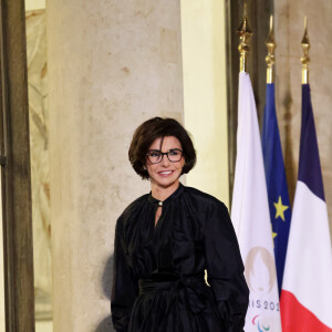 Rachida Dati, Ministre de la Culture - Arrivées au dîner d'état en l'honneur de l'Emir du Qatar au palais présidentiel de l'Elysée à Paris le 27 février 2024. © Dominique Jacovides / Bestimage 