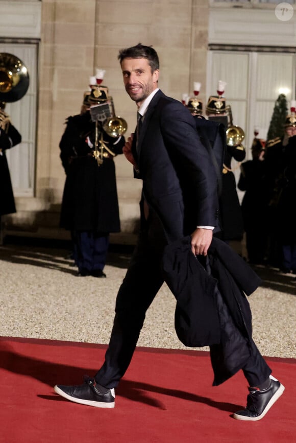 Tony Estanguet, président de Paris 2024 - Arrivées au dîner d'état en l'honneur de l'Emir du Qatar au palais présidentiel de l'Elysée à Paris le 27 février 2024. © Dominique Jacovides / Bestimage 