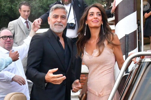 George Clooney et Amal Clooney à Venise, en Italie.