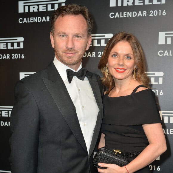 Christian Edward Johnston Horner et sa femme Geri Halliwell - Dîner de présentation du calendrier Pirelli à Londres. Le 30 novembre 2015