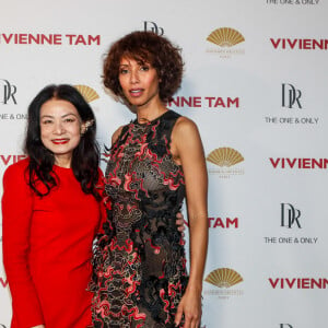 Exclusif - La créatrice Vivienne Tam et Sonia Rolland - Défilé Vivienne Tam femme automne-hiver 2024-2025 lors de la Fashion Week de Paris au palais de Tokyo. Le 2 mars 2024. © Christophe Clovis/Bestimage