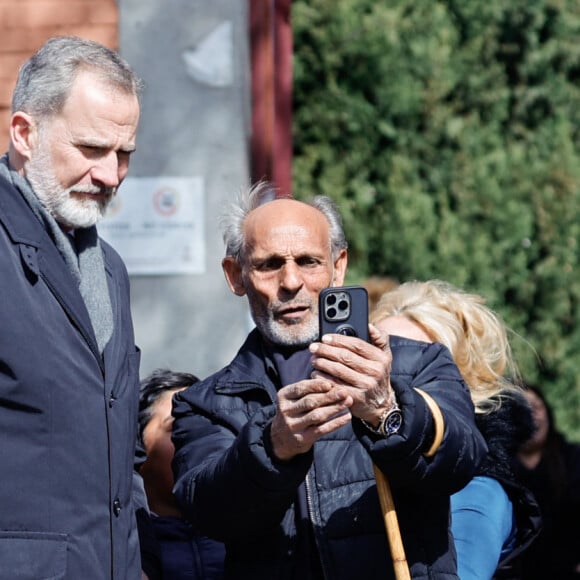 Le roi Felipe VI d'Espagne - Inhumation de Fernando Gomez Acebo (cousin du roi Felipe VI d'Espagne) au cimetière San Isidro à Madrid. Le 3 mars 2024 