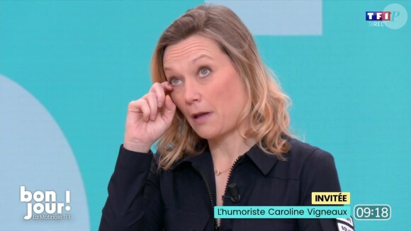 Mais les obsèques se sont déroulées d'une drôle de manière pour l'humoriste
Caroline Vigneaux dans l'émission "Bonjour ! La Matinale" sur TF1.