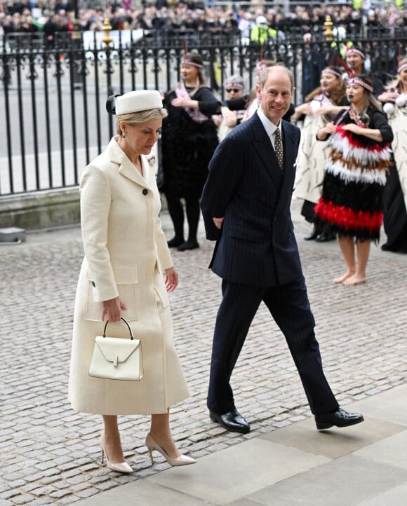 Le prince Edward, duc d'Edimbourg, Sophie Rhys-Jones, duchesse d'Edimbourg - Arrivées au service annuel du jour du Commonwealth à l'abbaye de Westminster à Londres, le 13 mars 2023. 