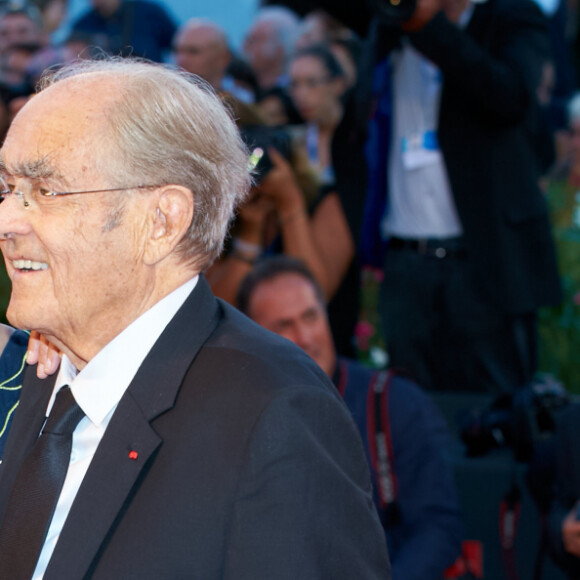 Macha Méril et son fiancé Michel Legrand - Tapis rouge du film "La rançon de la gloire" lors du 71ème festival international du film de Venise, le 28 août 2014.