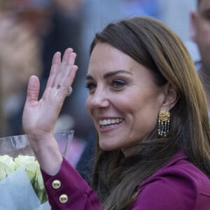 Le prince William, prince de Galles, et Catherine (Kate) Middleton, princesse de Galles, en visite à Birmingham, le 20 avril 2023. 