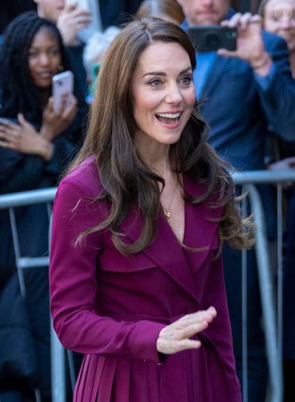 Le prince William, prince de Galles, et Catherine (Kate) Middleton, princesse de Galles, en visite à Birmingham, le 20 avril 2023. 