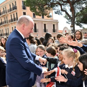 No Tabloid - Le prince Albert II de Monaco fête son anniversaire (66 ans) en famille sur la Place du Palais princier de Monaco, le 14 mars 2024. © Bruno Bebert/Bestimage 
