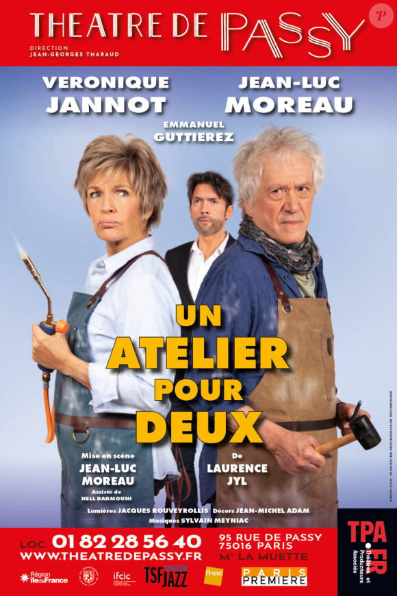 Véronique Jannot au théatre de Passy avec Jean-Luc Moreau dans "Un atelier pour deux".