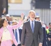 Et aux côtés de son mari, elle avait choisi un joli tee-shirt en dentelle. 
Le roi Felipe VI d'Espagne et la reine Letizia d'Espagne assistent à la remise des Prix nationaux de recherche 2023 à Gandie, le 14 mars 2024. 