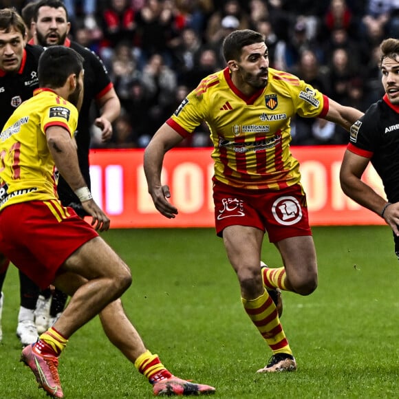 Antoine Dupont (st) Match de rugby du Top14 opposant le Stade Toulousain Rugby (Toulouse) and USA Perpignan (43-34)au stade Ernest-Wallon stadium à Toulouse, France, le 11 novembre 2023. © Thierry Breton/Panoramic/Bestimage