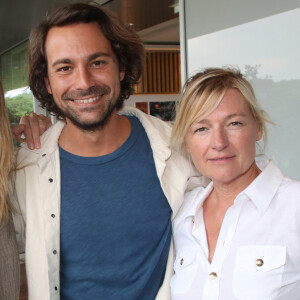 Exclusif - Agathe Lecaron, Bertrand Chameroy et Anne-Élisabeth Lemoine - Célébrités au Déjeuner France TV lors des Internationaux de France de Tennis de Roland Garros 2023 - Jour 15 à Paris le 11 Juin 2023. © Bertrand Rindoff / Bestimage