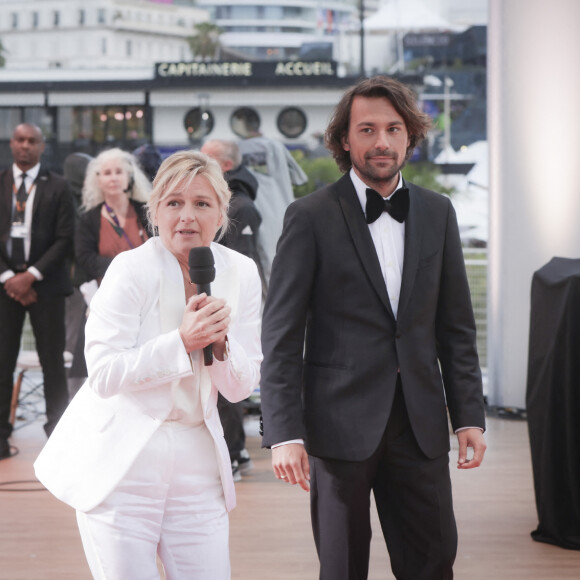 Exclusif - Anne-Elisabeth Lemoine, Bertrand Chameroy - Premier plateau de l'émission "C à vous" lors du 76ème Festival International du Film de Cannes le 17 mai 2023. © Jack Tribeca / Bestimage